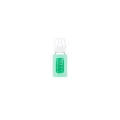 EcoViking Kojenecká lahev skleněná 120 ml úzká silikonový obal zelená mátová