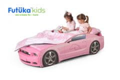 Futuka Kids Dětská postel auto LIGHT PLUS MG + LED světlomety RŮŽOVÁ