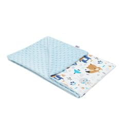 NEW BABY Dětská deka z Minky Medvídci modrá 80x102 cm