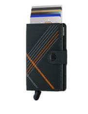 Secrid Černá kožená peněženka SECRID Miniwallet Stitch Linea MSt-Linea Orange SECRID