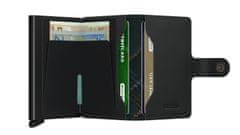Secrid Černá kožená peněženka SECRID Miniwallet Stitch Linea MSt-Linea Orange SECRID