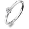 Luxusní stříbrný prsten s topazem a diamantem Willow DR206 (Obvod 59 mm)