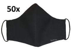KATCH  50x Pánská ručně šitá rouška - černá, dvouvrstvá bavlněná