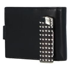 Bellugio Pánská stylová kožená peněženka Edu, černá
