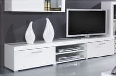 Cama meble TV stolek Samba REG8 - bílá / bílý lesk