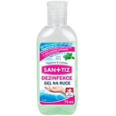 SANITIZ Dezinfekční gel na ruce / dezinfekce 6x 75ml - parfém máta / obsahuje Aloe Vera