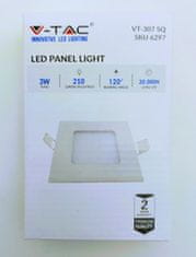 V-TAC Led panel stropní do podhledu 3W čtvercový 6400K 210lm SKU 6297 V-TAC 84x84mm