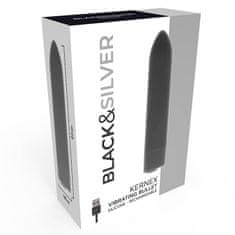 BLACK&SILVER Black and Silver KERNEX Vibrating Bullet nabíjecí mini vibrátor 8,6 cm
