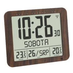 60.4518.08 - nástěnné hodiny DCF s venkovním čidlem teploty a s českým dnem v týdnu