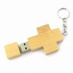 CTRL+C Dřevěný USB KŘÍŽ JAVOR, 8 GB, USB 2.0
