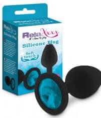 Realistixxx RelaXxxx Silicone Plug M černá/modrá silikonový anální šperk