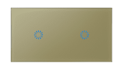 Glasense skleněný 2-panel 1 + 1 tlačítkový, Champagnium Gold