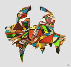 Abstract 1-39-8B. Geometric Cubism Color Art 90x80 cm.