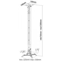 Reflecta TAPA 73-120 cm stropní držák dataprojektoru bílý