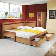Rozkládací postel s úložným prostorem TANDEM KLASIK pravá, 90x200, dub bardolino