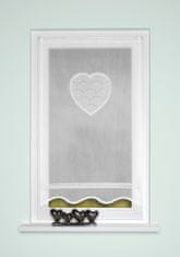 Home Wohnideen Záclona vitrážová s krajkou, batist, Corazon, Bílá Rozměr textilu: 180 cm (V), 90 cm (Š)