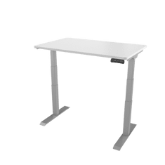 Delso Elektrický výškově nastavitelný stůl PROJUSTER 160x80cm, šedá podnož, bílá deska