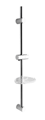 SAPHO Sapho Sprchová tyč s mýdlenkou, posuvný držák, 810mm, chrom (nastavitelná rozteč) - 1206-06