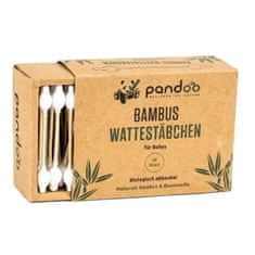Pandoo Pandoo Bambusové dětské vatové tyčinky do uší s bio bavlnou 55 ks