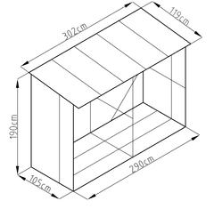 Rojaplast Dřevník WOOD WA-C 190 × 302 × 119 cm