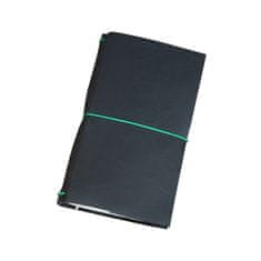 Kožený zápisník PALIN se zelenou gumičkou