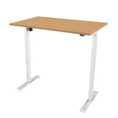 Delso Elektrický výškově nastavitelný stůl ADJUSTER 160x80cm, bílá podnož, buk deska