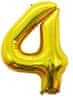 Fóliový balón narozeninové číslo 4, zlatý 102cm