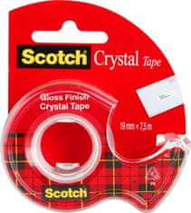 Scotch Lepicí páska Scotch Crystal s odvíječem - 19 mm x 7,5 m