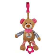 Baby Mix Dětská plyšová hračka s hracím strojkem medvídek růžový