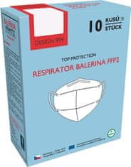 Balerina Český zdravotnický respirátor PFHM722-FFP2, velikost M/L, bílý - balení 10ks