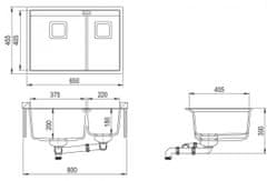 Aquasanita Granitový dřez s druhou menší vaničkou Delicia 650.1 Barva: černý granit