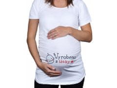 Divja Bílé těhotenské tričko s nápisem Vyrobeno z lásky
