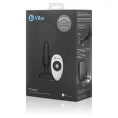 B-Vibe Novice vibrační anální kolík s dálkovým ovládáním, černý