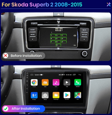 10" 2din autorádio Skoda Superb 2 2008-2015 s WIFI, GPS NAVIGACE, KAMERA, Android rádio ŠKODA SUPERB II MK2 2005-2015 s GPS navigací, WIFI, Bluetooth Handsfree, USB