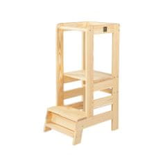 Montessori učební věž z přírodního dřeva Kuchyňský pomocník pro malá batolata Vyrobeno v EU Transparentní