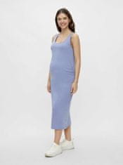 Světle modré těhotenské basic maxišaty Mama.licious Lea XL