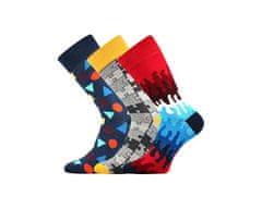 Lonka barevné společenské ponožky Woodoo MIX D (3 páry v balení), 39-42