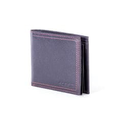 Cavaldi Černá kožená pánská peněženka s elegantním červeným lemováním CE-PR-N-7-GAL.24_281616 Univerzální
