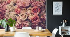 Muralo Fototapeta květiny RŮŽE Styl Retro Vintage 400x280cm