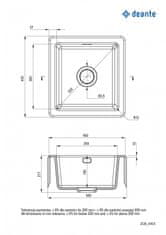 Deante Keramický dřez Sabor 450 Barva: bílá keramika