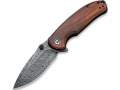 C2020DS-2 Pintail Damascus Cuibourtia Wood kapesní nůž 7,6 cm, damašek, dřevo