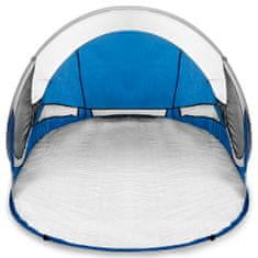 Spokey STRATUS Samorozkládací outdoorový paravan, UV 40, 195x100x85 cm bílá/modrá