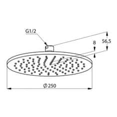 Kludi KLUDI A-QA hlavová sprcha O 250 mm,černý mat 6432587-00 - Kludi