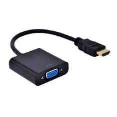 AQ Redukční kabel HDMI, VGA (D-SUB) + konektor audio výstup 3, 5 mm Jack (samice) (CVA106)