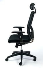 MAYAH Manažerská židle "Greg", nastavitelné područky, textilní, černá, černá základna, CM4006S BLACK