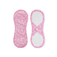 Bamboolik Látkové menstruační vložky biobavlna - satén (patentek) Růžovobílé ornamenty