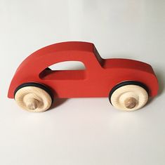 Fraise et Bois Dřevěné auto Diane v retro elegantním stylu - červené