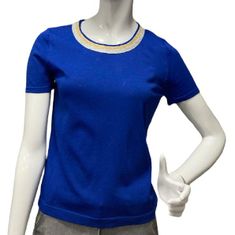 SCORZZO korálové modré tričko s lurexovým lemováním Velikost: XL