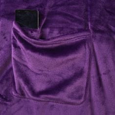 DecoKing Deka s rukávy Lazy tmavě fialová, velikost 150x180