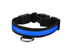 Hütermann Svítící a blikající obojek pro psy, pásek pro chodce a cyklisty velikost M, barva modrá